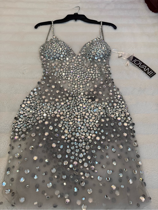Jovani Dresses & Skirts - Jovani Silver Crystal-Embellished Dress